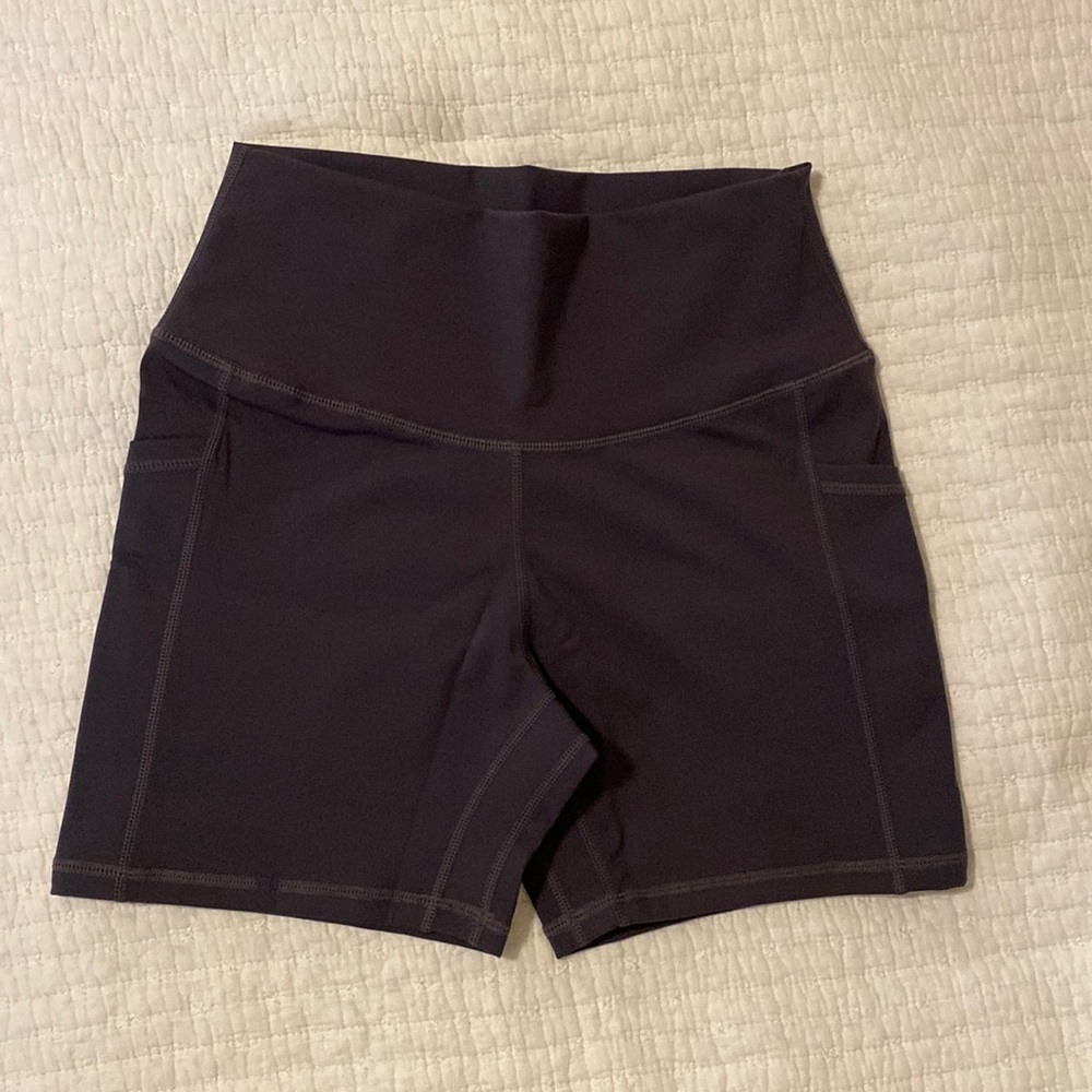 Large Dark Gray biker shorts with pockets